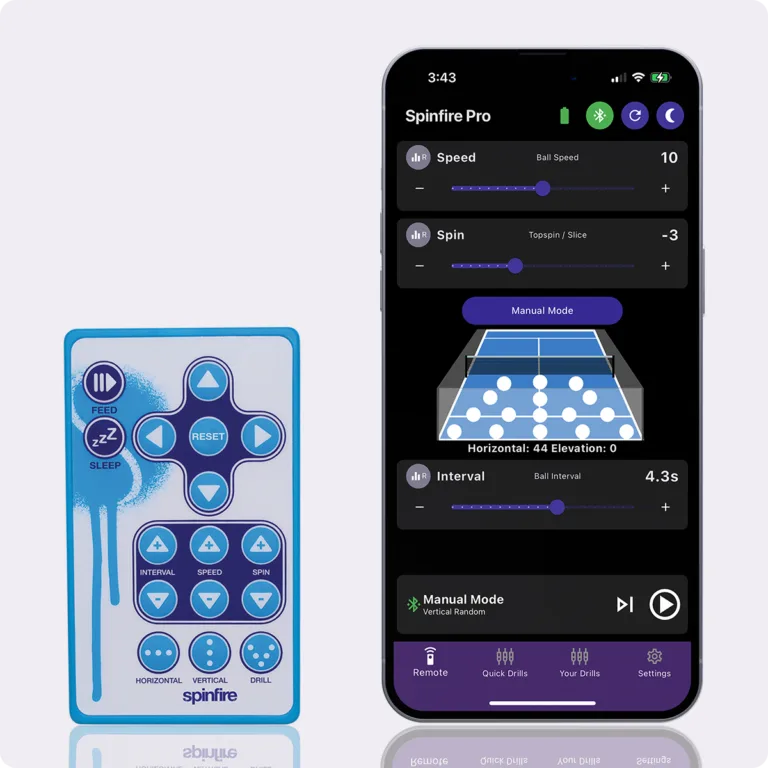 Spinfire control with a smartphone and a separate remote control